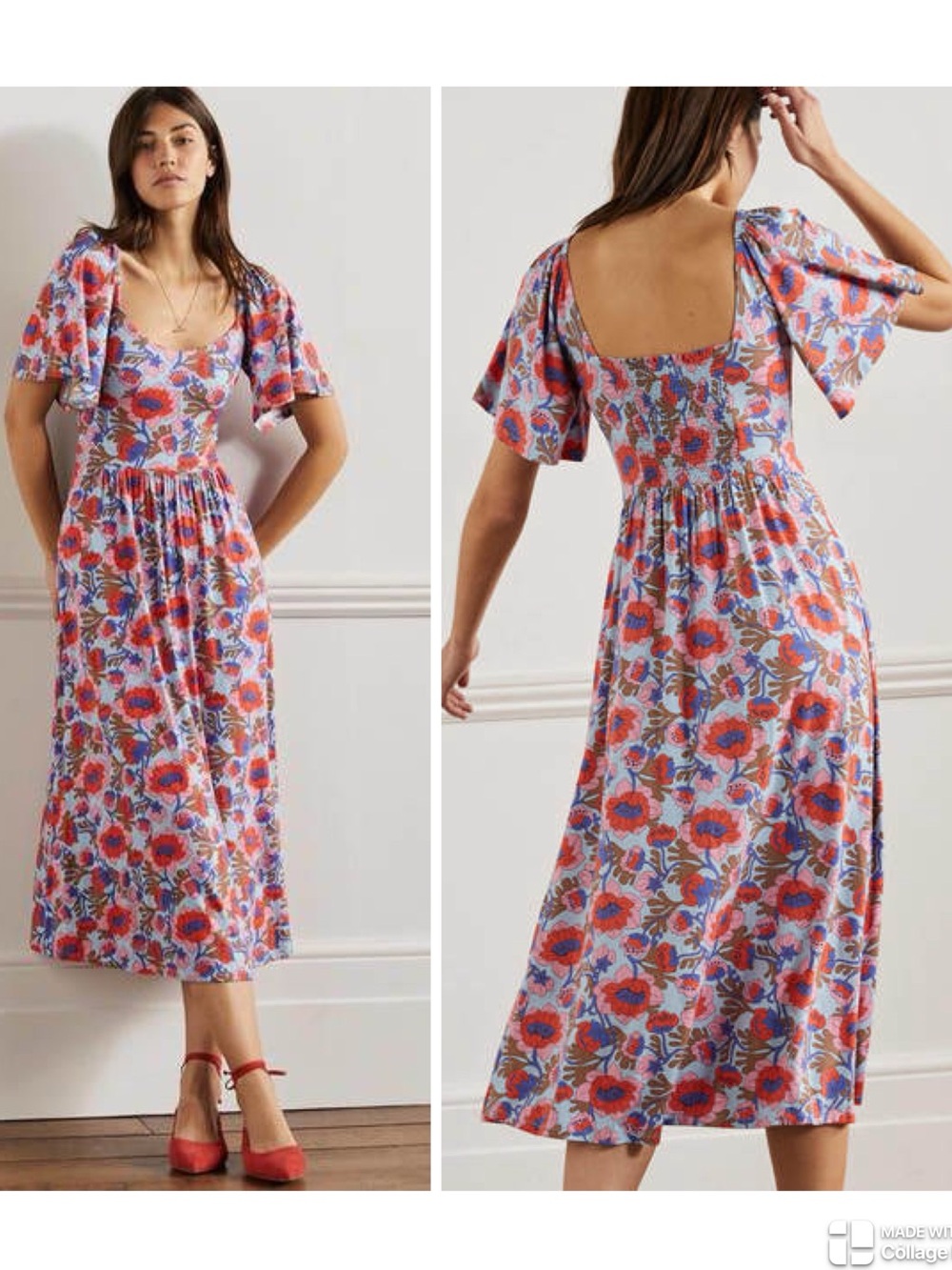 Boden Floral Smock Detail Maxi Dress